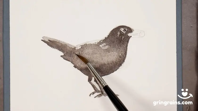 Ein Bild wie ich eine Amsel male
