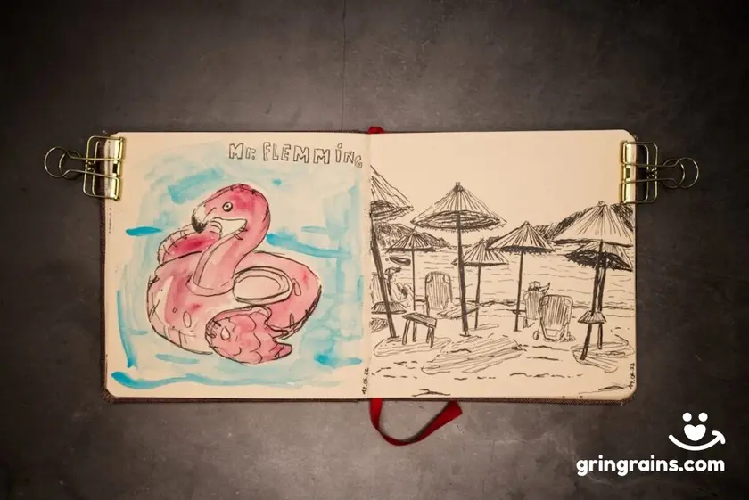 Ein Skizzenbuch mit Urban Sketching Skizzen