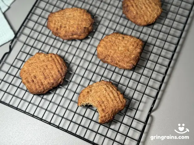 Haferflockenkekse auf einem Gitter